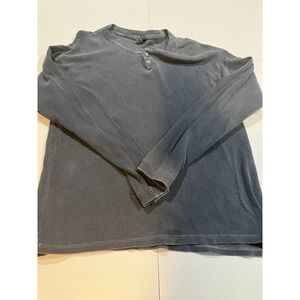 Vintage Gramicci Thermal Henley Shirt Size Large Made in USA Waffle Knit Button